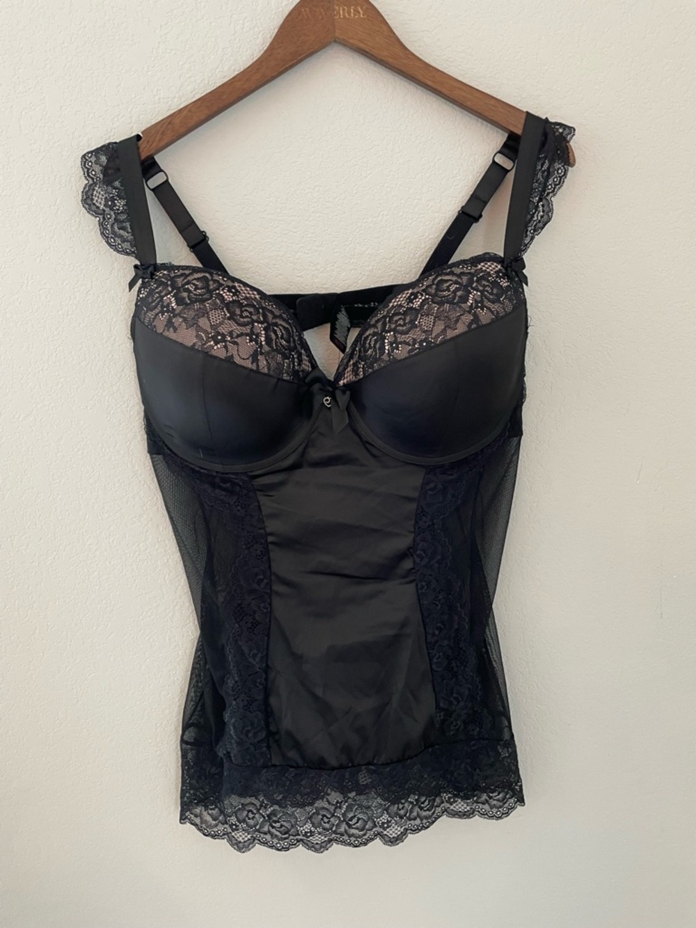 Honey Love Black Push Bra Chemise Set Treasure Me Teddy Lingerie 5x